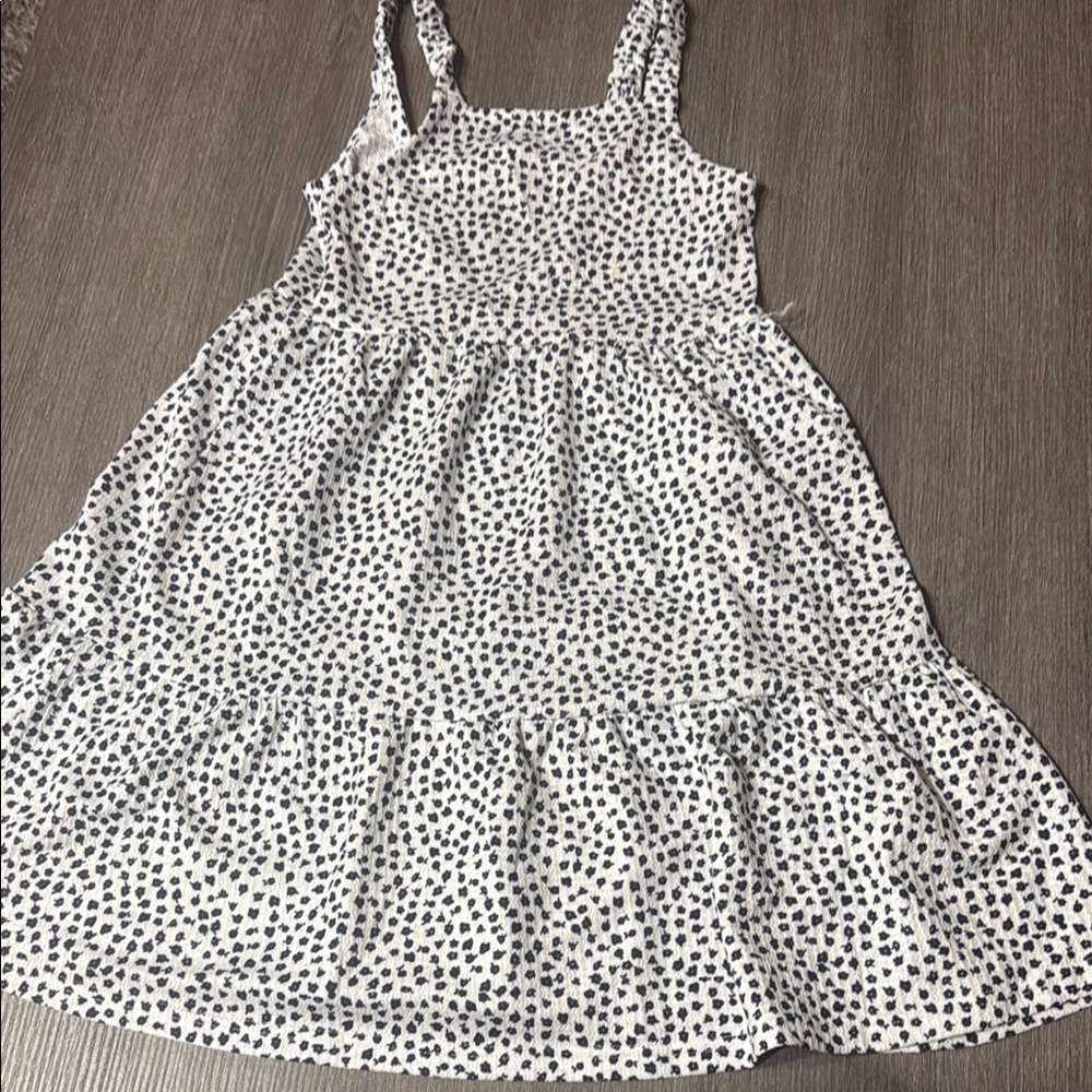 Adorable White and Black Patterned Kids Dress